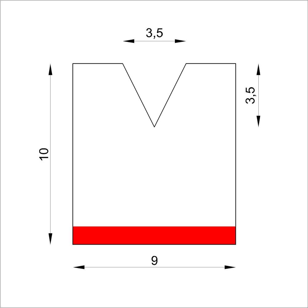 Upright Bass-Damper Felt single red backing