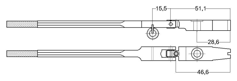 Flügel-Hammerstiele 15,5mm Blüthner/Grotrian